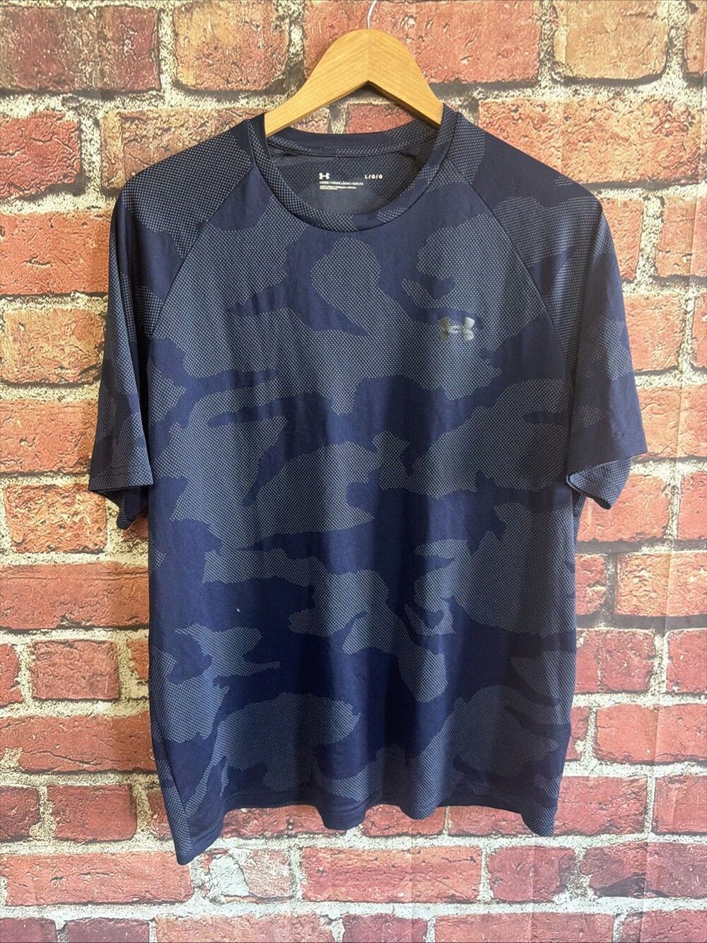Men’s Velocity T-shirt, Blue, Heat Gear, Loose Fit Large Camo